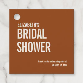 Enkel Terrakotta Typografi Bröllop Brud Tacksamhet Gåvor Etiketter