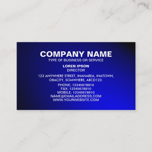 Enkel text 06 - Spotlit - Blå Visitkort (Framsida)