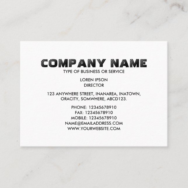 Enkel text 06 - Vit Visitkort (Framsida)