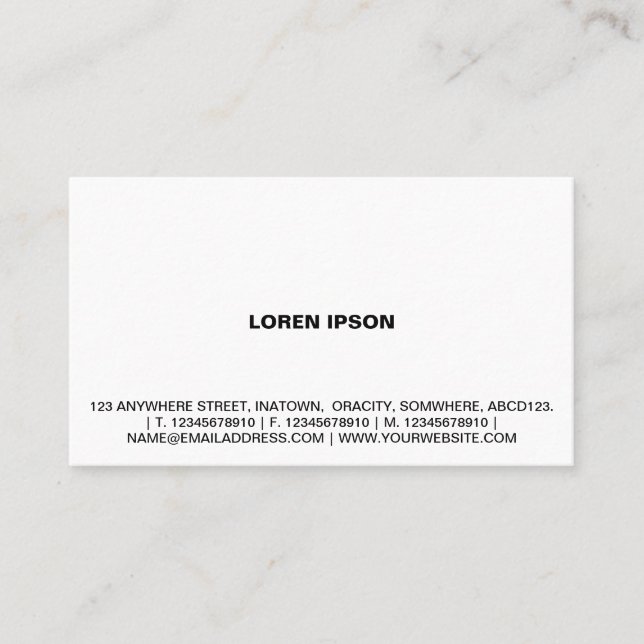 Enkel text 08 - Vit Visitkort (Framsida)