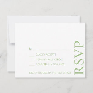 Enkel text för minimalistisk Elegant Bröllop OSA Kort