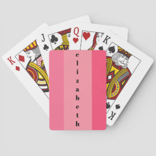 Enkel text för Rosa Rand Black Namn Casinokort