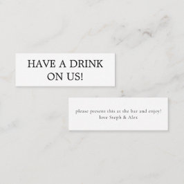 Enkel text Ny lydd Bröllop Free Drink Biljett