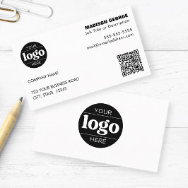 Enkel text och vit QR-Logotyp Visitkort