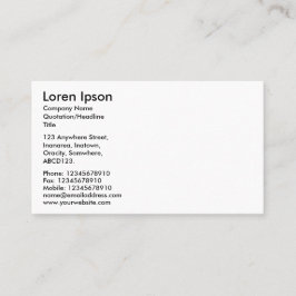 Enkel text - vit visitkort