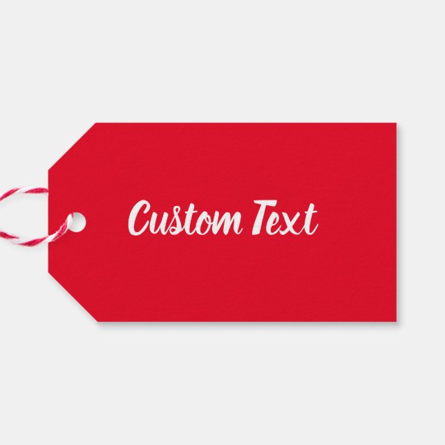 Enkel textmall för Ljusröd och vit skript Presentetikett (Baksidan Horisontell)