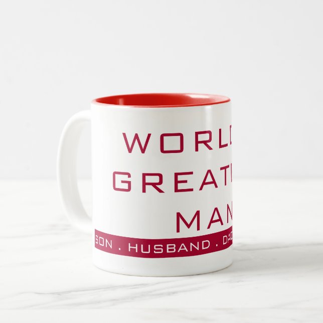 Enkel texttypografi Två-Tonad mugg (Framsida vänster)