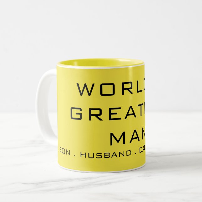 Enkel texttypografi Två-Tonad mugg (Framsida vänster)