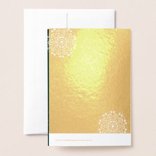 enkel texturerad grönt bröllop folierat kort