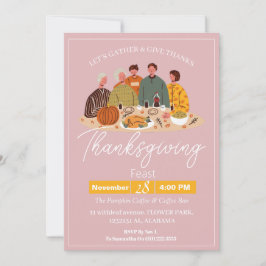 Enkel Thanksgiving för Elegant Dinner Pumpkin Turk Inbjudningar