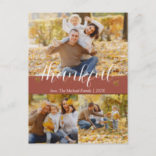 Enkel Thanksgiving för höst Fotokollage Helg Vykort