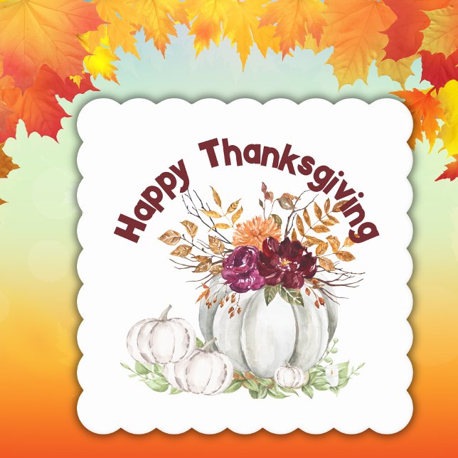 Enkel Thanksgiving för vit dockning och Blommigt | Underlägg Papper (Skapare uppladdad)