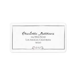 Enkel tids-adressetikett för handskriven Svan Adressetikett