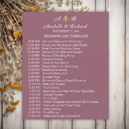 Enkel tidslinje för Monogram Elegant bröllop Flygblad