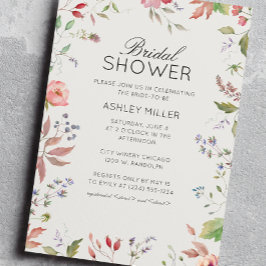 Enkel, tidslös Wildblomma Bröllop Möhippa Inbjudningar