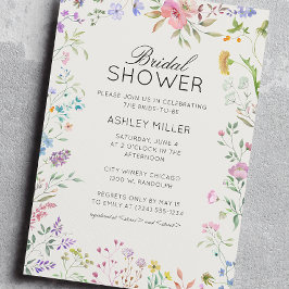 Enkel, tidslös Wildblomma Bröllop Möhippa Inbjudningar