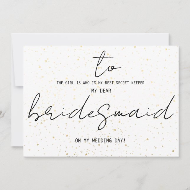 Enkel till Bridesmaid på min Bröllopsdag Lägg till (Framsida)