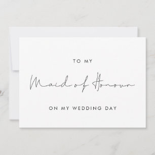 Enkel till Maid of honor på mitt bröllopsdag-kort Inbjudningar
