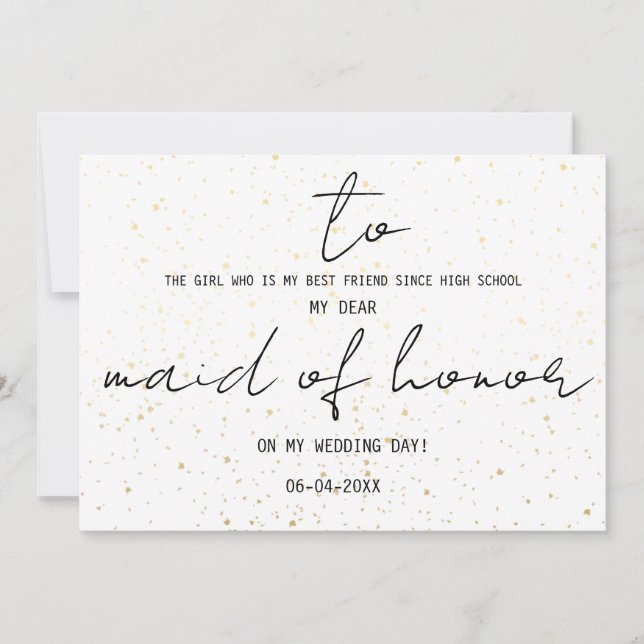 Enkel till min brudtärna på vår bröllopsdag  (Framsida)