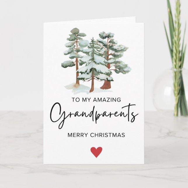 Enkel Till Mina Mormors och Farfars God Jul Falt Helgkort (Framsida)