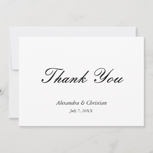 Enkel tillbakavisning för Elegant bröllop Tack (Framsida)