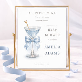 Enkel Tini En Blå Pojke Babyfirande Välkommen Poster