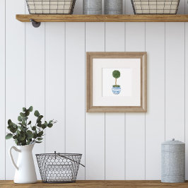 Enkel Topiary-träd i Chinoiserie Kruka Konst Poster