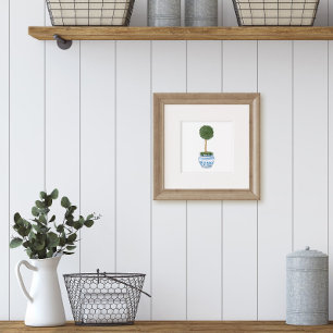 Enkel Topiary-träd i Chinoiserie Kruka Konst Poster
