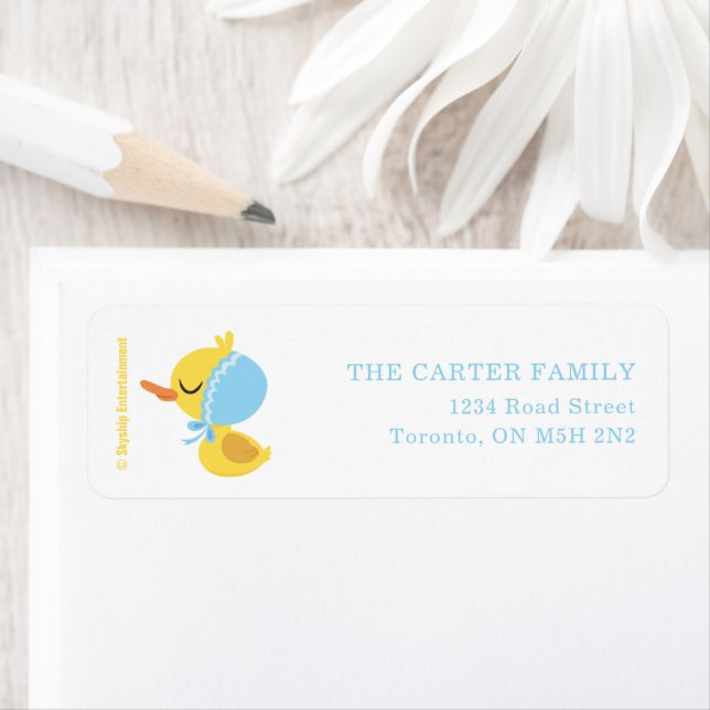 Enkel toppen | 5 Little Ankor Boy Baby Shower Returadress Etikett (Insitu)