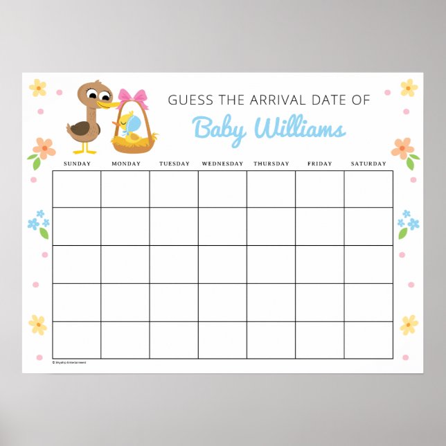 Enkel toppen | 5 Little Ankor Girl Baby Shower Poster (Framsidan)