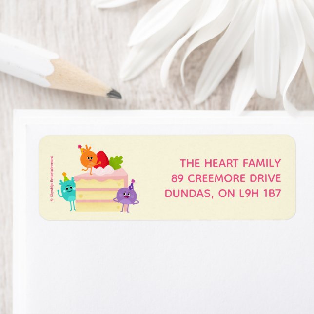 Enkel toppen | Bumble Nummer på födelsedagskaka Returadress Etikett (Insitu)