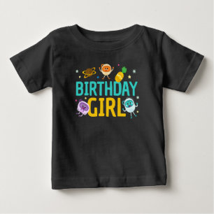 Enkel toppen Bumble Nummer på Space Birthday Gir T Shirt