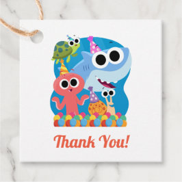 Enkel toppen | Finny the Shark Confetti Birthday Gåvor Etiketter