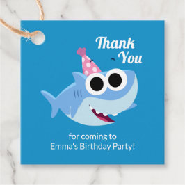 Enkel toppen | Finny the Shark Confetti Birthday Gåvor Etiketter