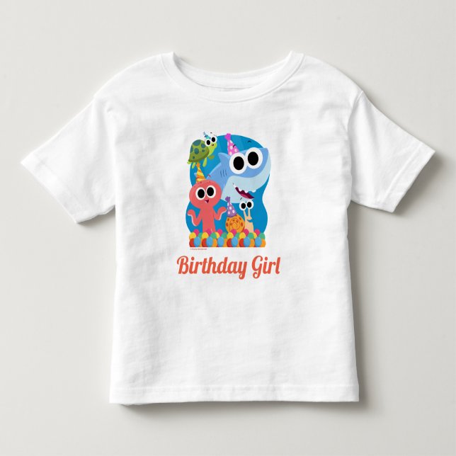 Enkel toppen | Finny the Shark Confetti Birthday T Shirt (Framsida)
