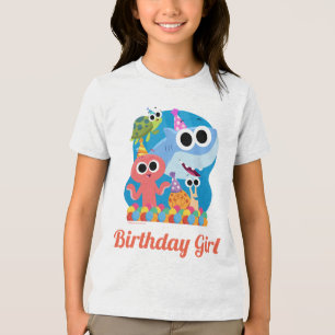 Enkel toppen Finny the Shark Confetti Birthday T Shirt