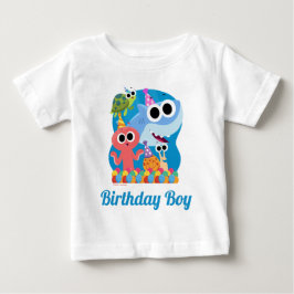 Enkel toppen | Finny the Shark Confetti Birthday T Shirt