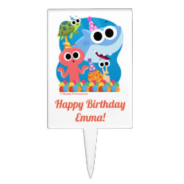 Enkel toppen | Finny the Shark Confetti Birthday Tårtdekoration