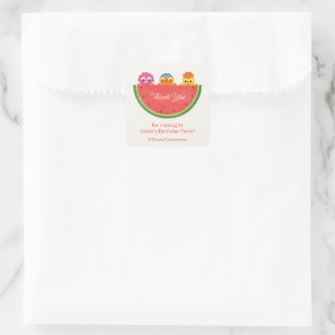 Enkel toppen Noodle & Pals Watermelon Party Fyrkantigt Klistermärke