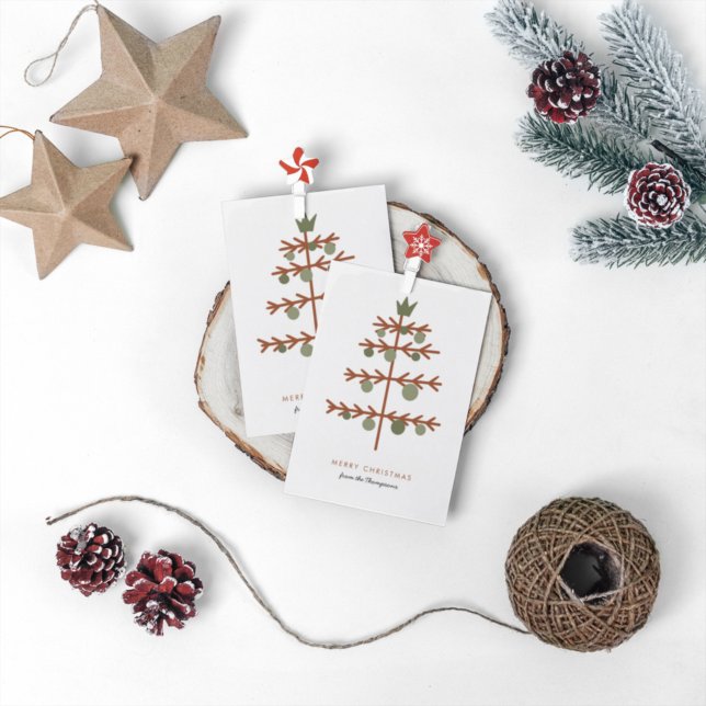 Enkel Träd Namn God jul Helgdag Vykort (Skapare uppladdad)