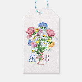 Enkel trädgård vår tusenskönor vildblomma minimal presentetikett