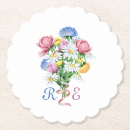 Enkel Trädgårds Fjäril Daisy Vildblomma Minimal Underlägg Papper