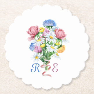 Enkel Trädgårds Fjäril Daisy Vildblomma Minimal Underlägg Papper