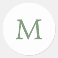 Enkel Trädgårdsgrön och Vit Monogram Bröllop