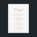 Enkel traditionell Elegant Guld Bröllop Tilläggskort<br><div class="desc">Kortet stil faux guld bröllop med en enkel utformning med "Detaljer" i en elegant-kalligrafi inuti ett tunt gräns. Med mallen kan du  viktig information om din speciella dag. Den här klassiska designen är perfekt för ett formellt bröllop.</div>