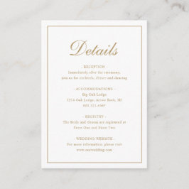 Enkel traditionell Elegant Guld Bröllop Tilläggskort