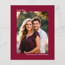 Enkel tranbärs-röd BUDGET- bröllopsfotoinbjudan