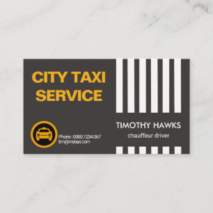 Enkel transport av vitt Lodrät Linjer Taxi Visitkort