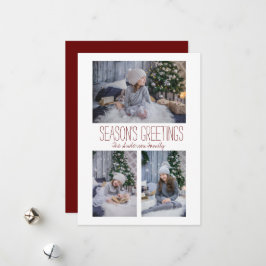 Enkel trebilderfamilj julkort