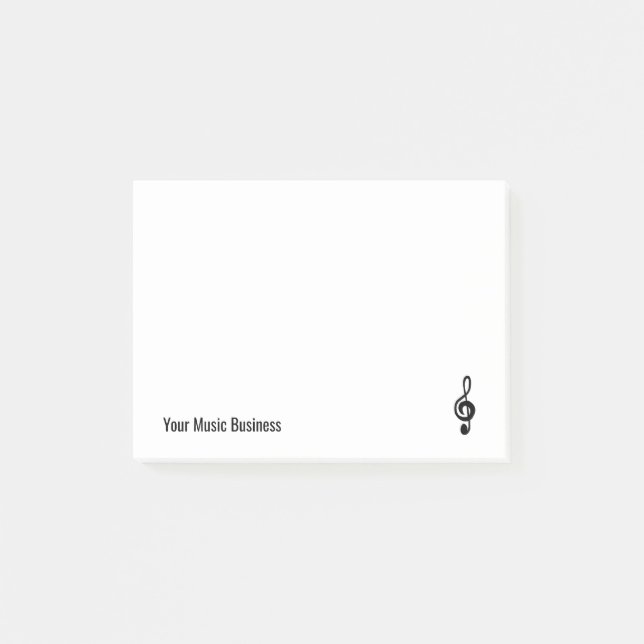 Enkel Treble Clef Music Symbol Musician Post-it Block (Framsida)